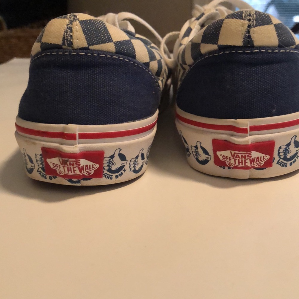 Vans Off The Wall NWOT Blue/White Checker Sneakers - Picture 6 of 9